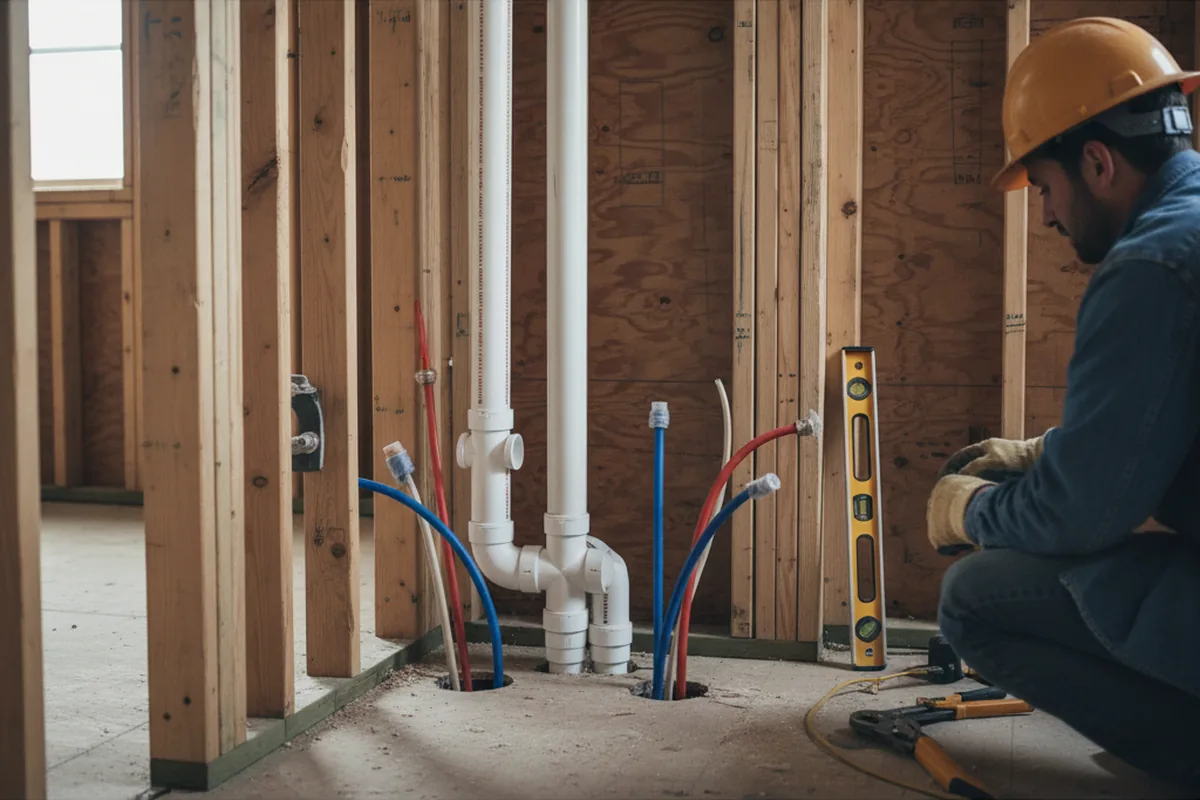 Drain and supply rough-in during Drain Cleaning in Mound City
